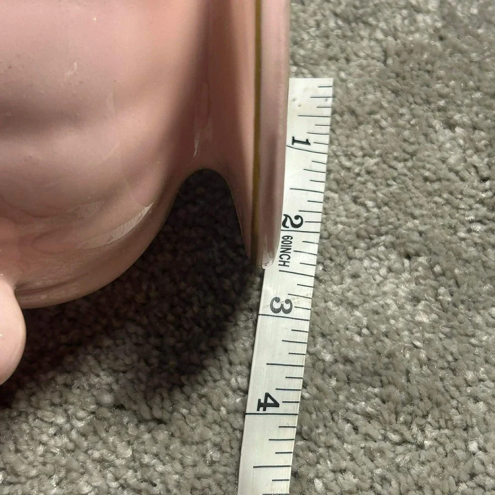 Fornart USA Planter Vase Pink Floral Gold Trim Scroll Handles 107-D Vintage
